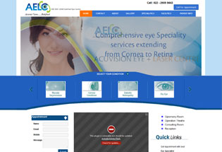 Acuvision eye hospital website design by Adinath Web Solutions