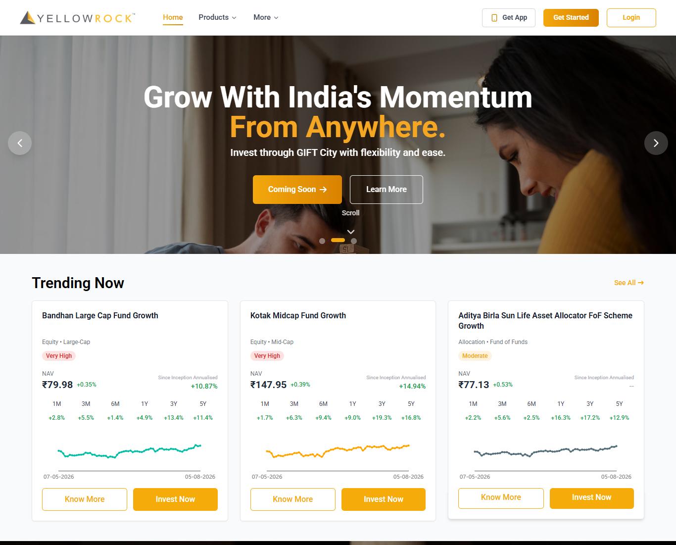 Yellow Rock website design