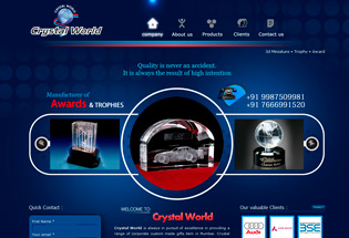 Crystal World Awards Website Design