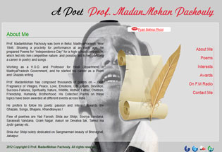 Poet Madanmohan Website Design